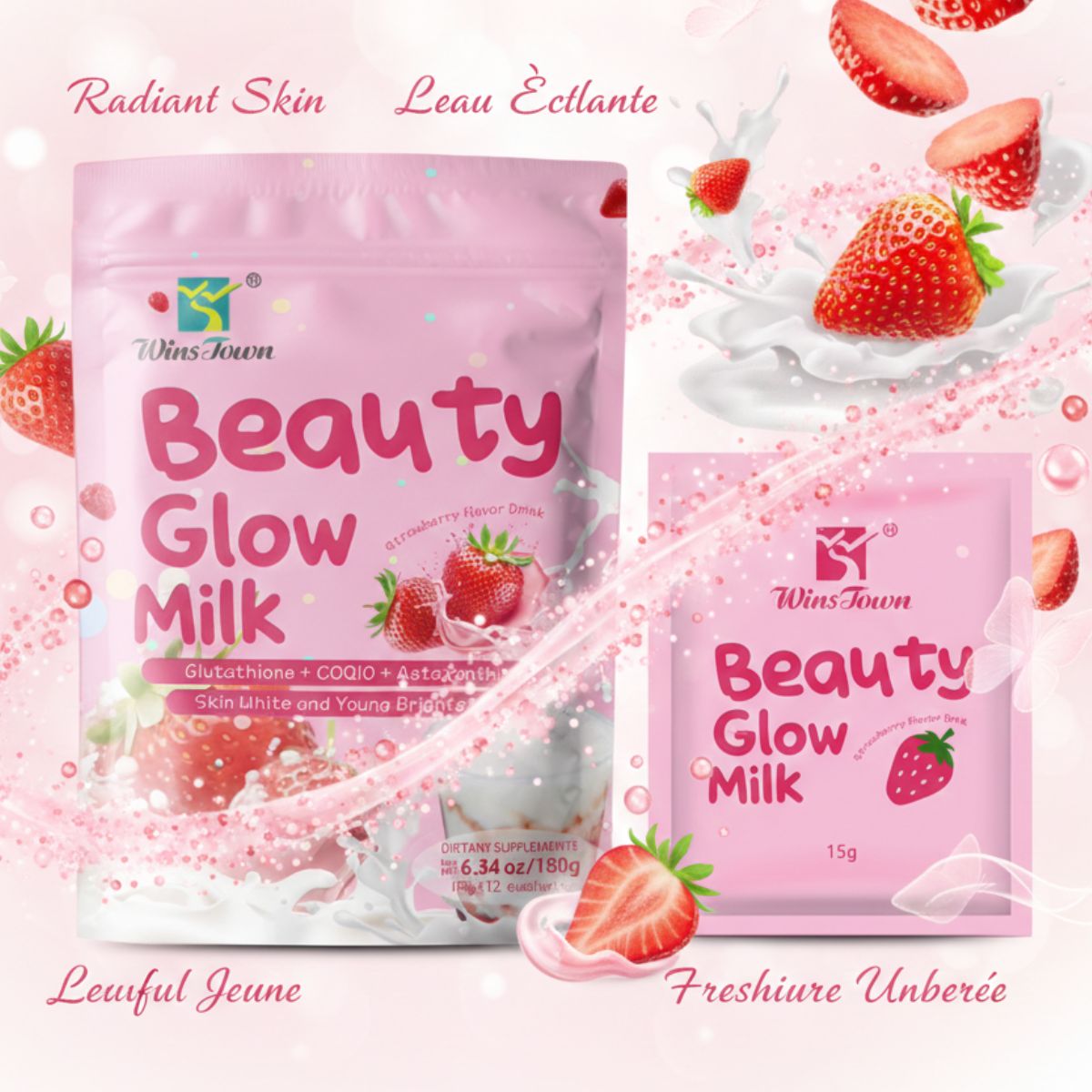Accueil boisson de beauté pour glow