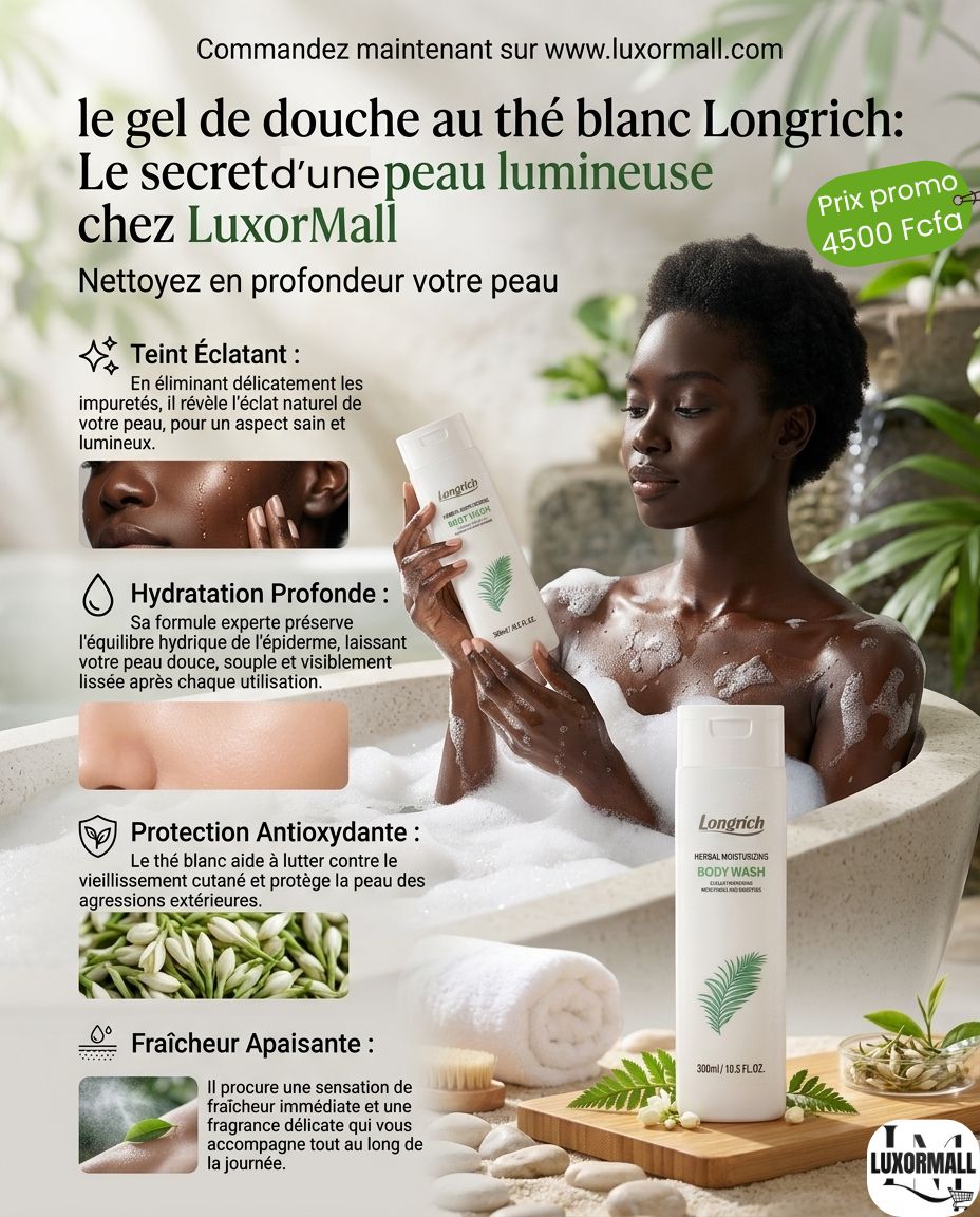 Gel de douche au thé blanc longrich gel de douche au thé blanc longrich