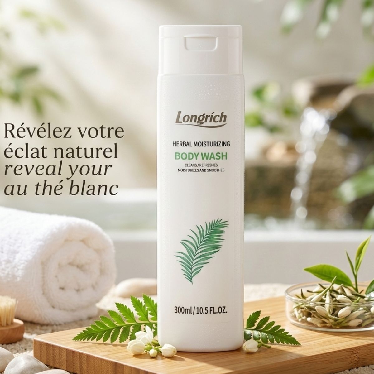 gel de douche au thé blanc longrich