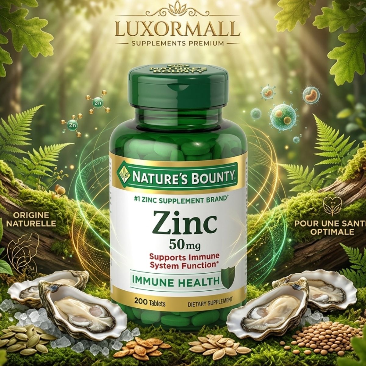 Accueil zinc nature's bounty pour l'organisme